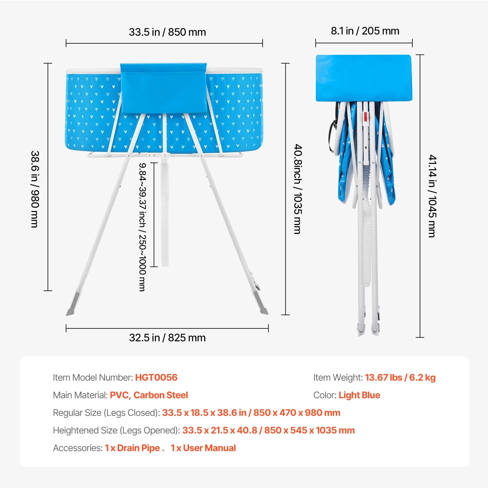 Portable Dog Bathtub Elevated And Foldable Shower Station With Drainage - Arthur's Wellness Emporium