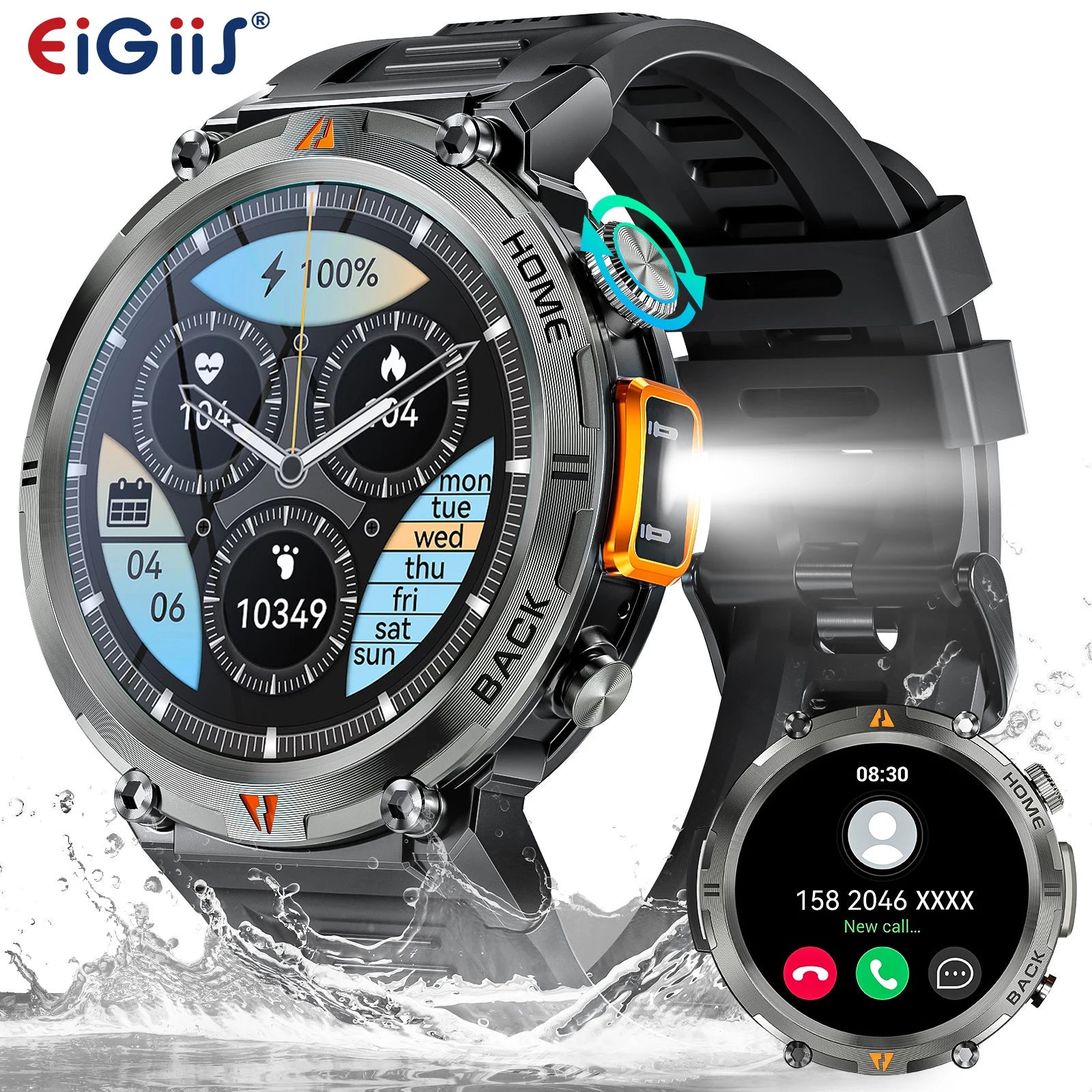 EIGIIS KE3 Bluetooth Call Smartwatch For Men With Heart Rate Monitor - Arthur's Wellness Emporium