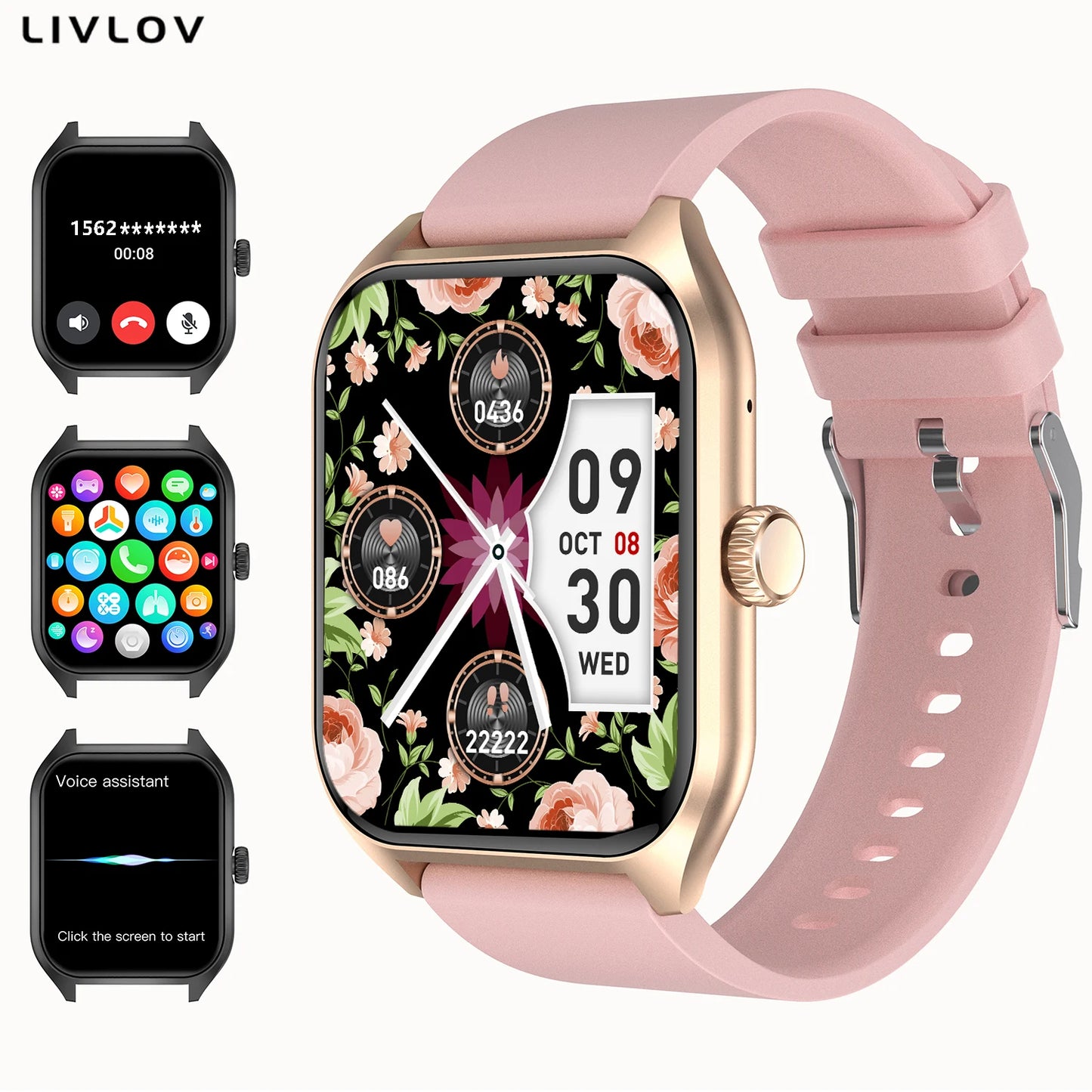 LIVLOVCP AI Voice Assistant Smartwatch Heart Rate Monitor - Arthur's Wellness Emporium