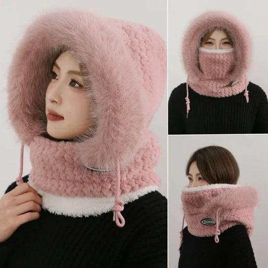 Female Lei Feng Winter Hat With Ear Protection Windproof Warm