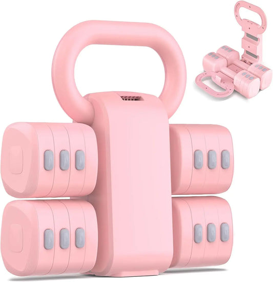Adjustable Dumbbell Set With Kettlebell Function And 4 Weight Levels - Arthur's Wellness Emporium