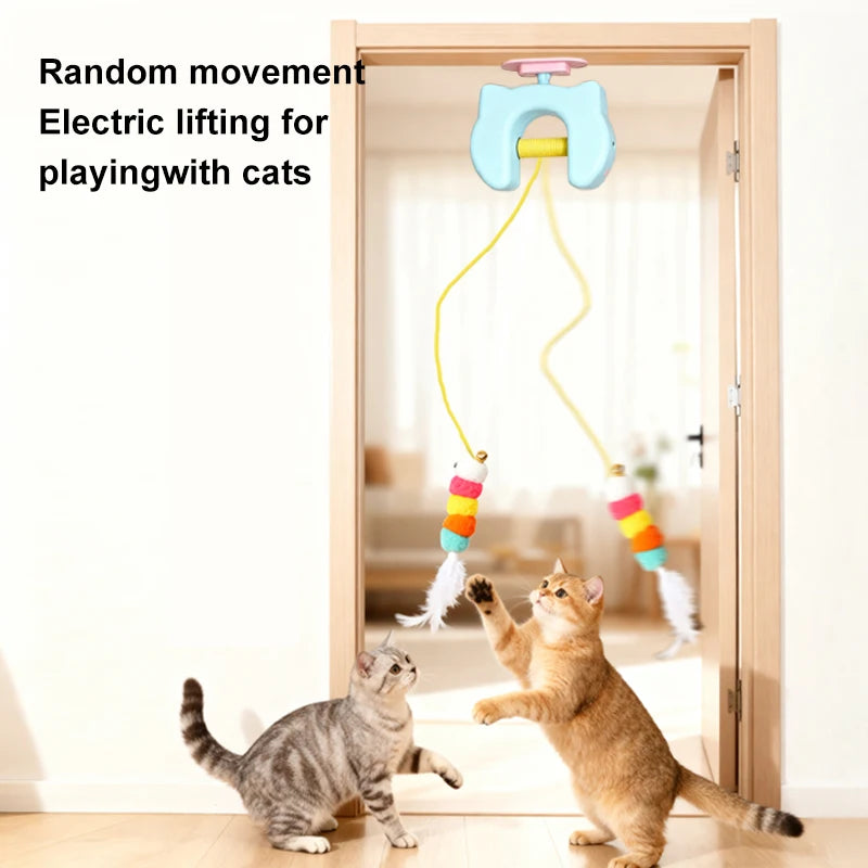 Electric Cat Toy With Auto Swing Ropes and Feather Teaser - Arthur's Wellness Emporium