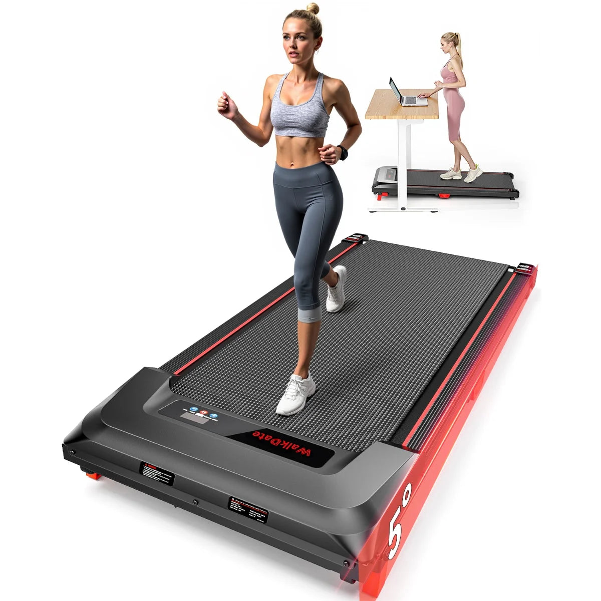 Driving Electric Treadmill Walking Pad 8 Km Hour With LCD