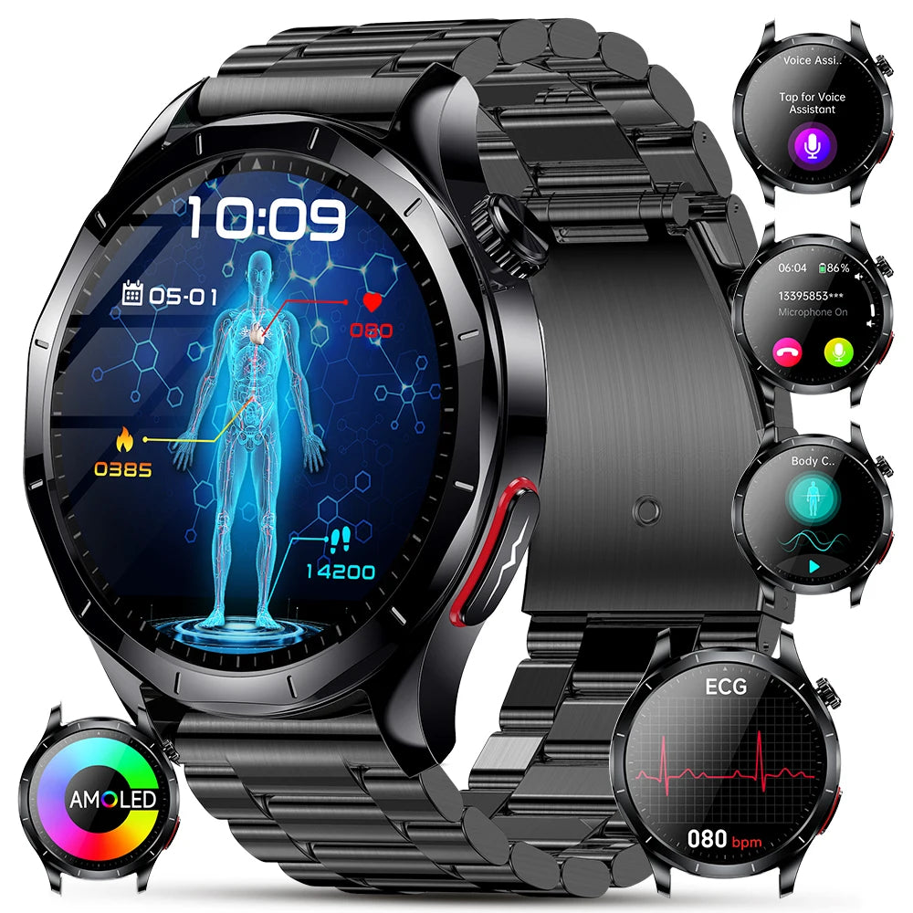 Marsyu Health Smartwatch ECG PPG Blood Oxygen BP Call - Arthur's Wellness Emporium