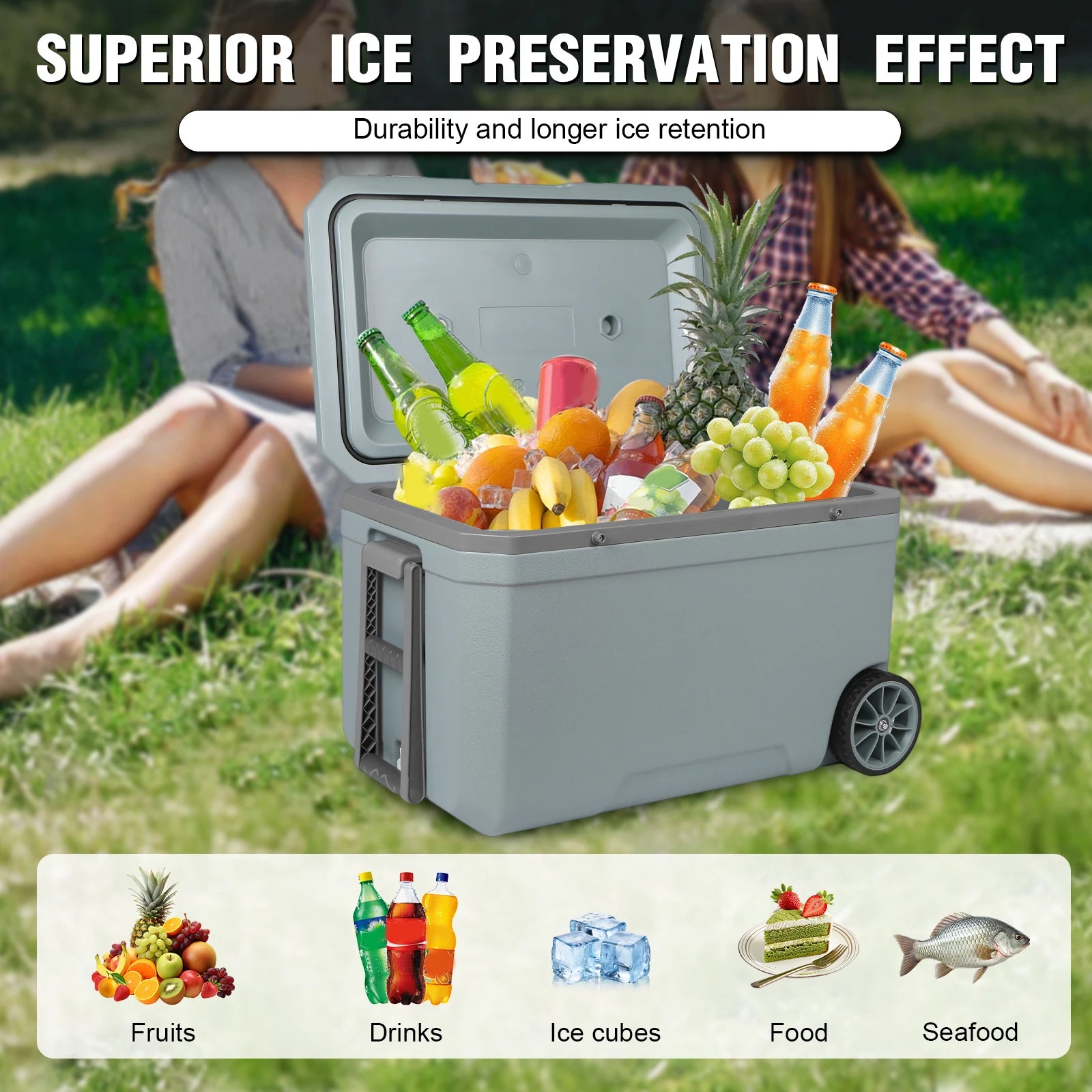 Thirty Percent Lighter Wheeled Camping Cooler Insulated Box - Arthur's Wellness Emporium