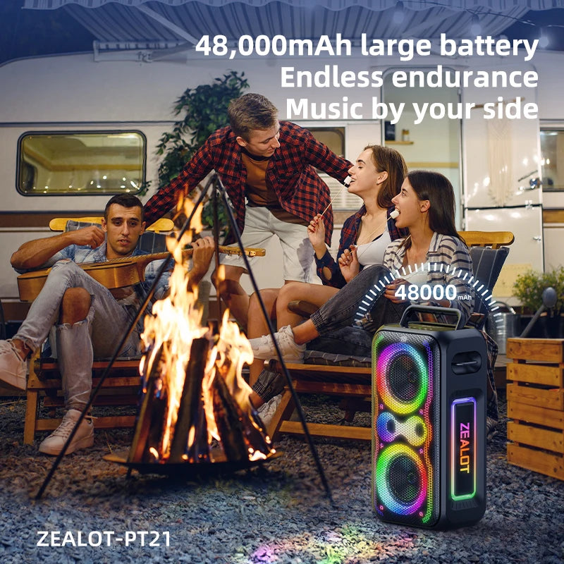 ZEALOT PT21 200W Portable Bluetooth Speaker Subwoofer Bass Boost - Arthur's Wellness Emporium