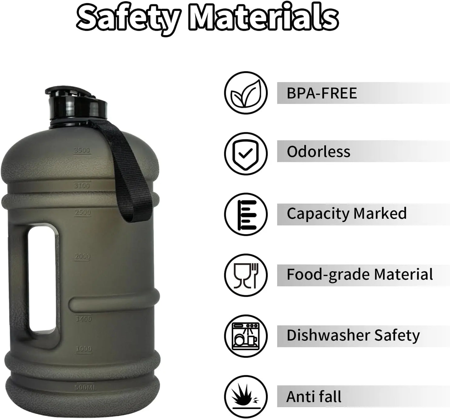 XMSJ Water Bottle With Flip Lid Leak Proof BPA Free