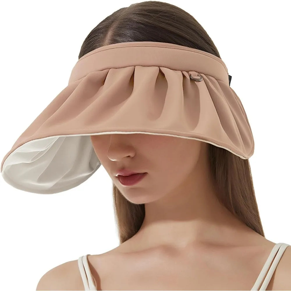 Womens Clip On Foldable Wide Brim Golf Visor UV Protection - Arthur's Wellness Emporium