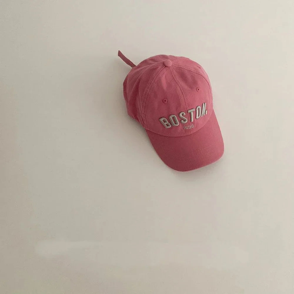 Korean Style Embroidered Letter Baseball Cap For Children