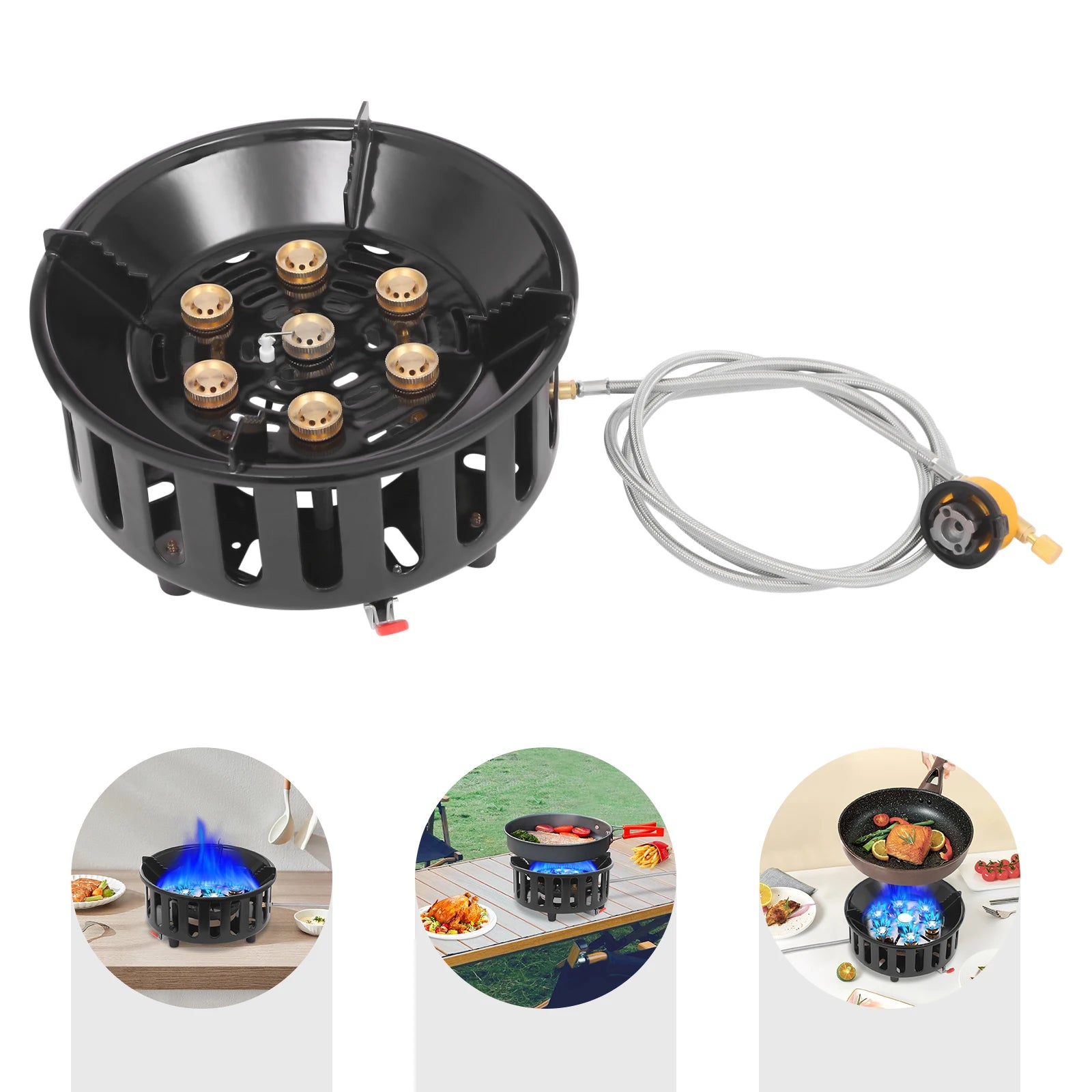 21000W Portable Butane Camping Stove With Adapters For Outdoor Cooking - Arthur's Wellness Emporium