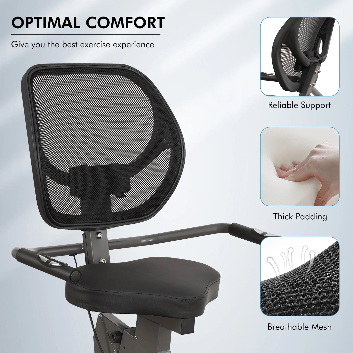 Recumbent Exercise Bike For Home Quiet 8 Levels Large Seat