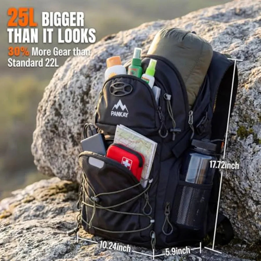 Hydration Hiking Backpack With Water Bladder Phone Pouch Helmet Holder - Arthur's Wellness Emporium