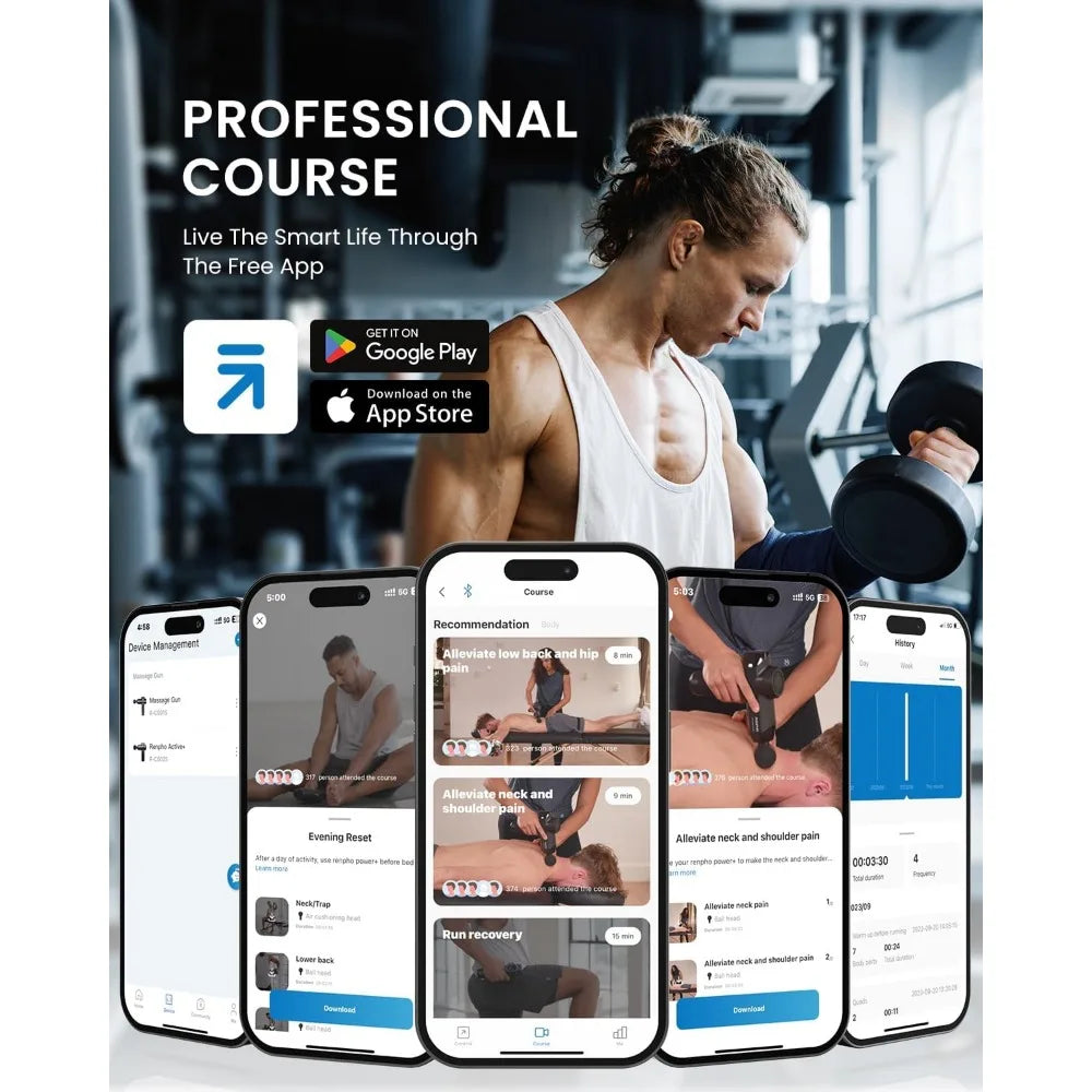 Deep Tissue Hot Cold Massage Gun Bluetooth Percussion 12mm - Arthur's Wellness Emporium