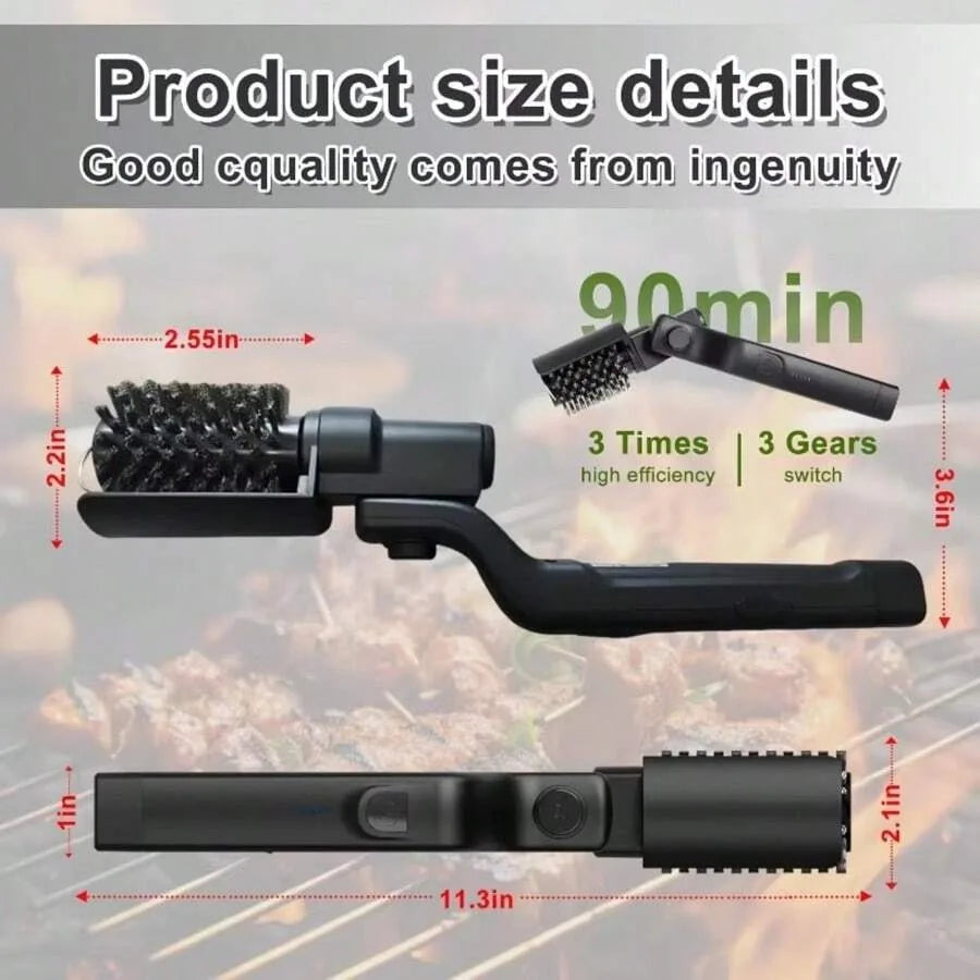 Rechargeable Electric Grill Brush For Deep Cleaning Stainless Steel Grate