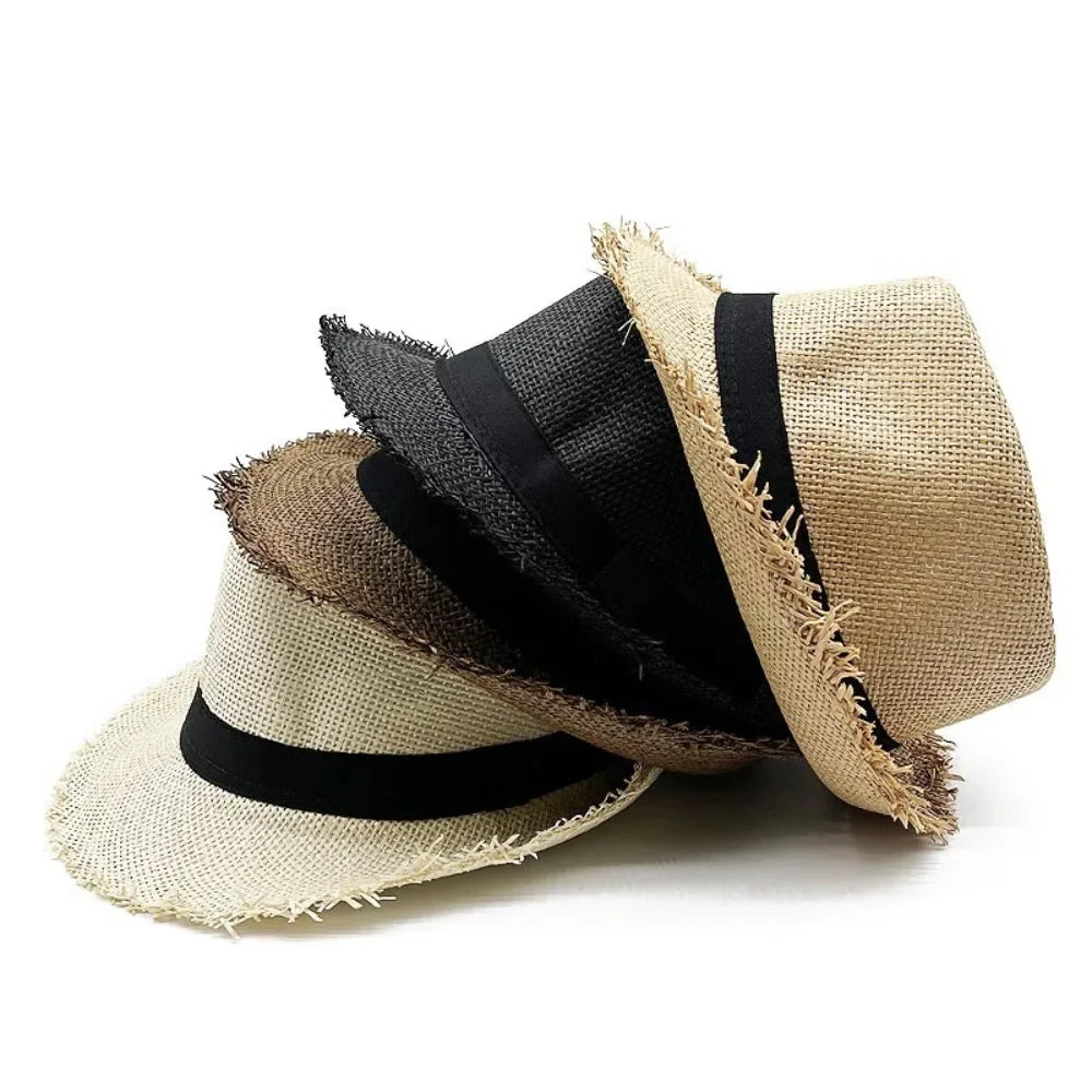 Straw Sun Hat Unisex Wide Brim Beach Fashion Sun Protection