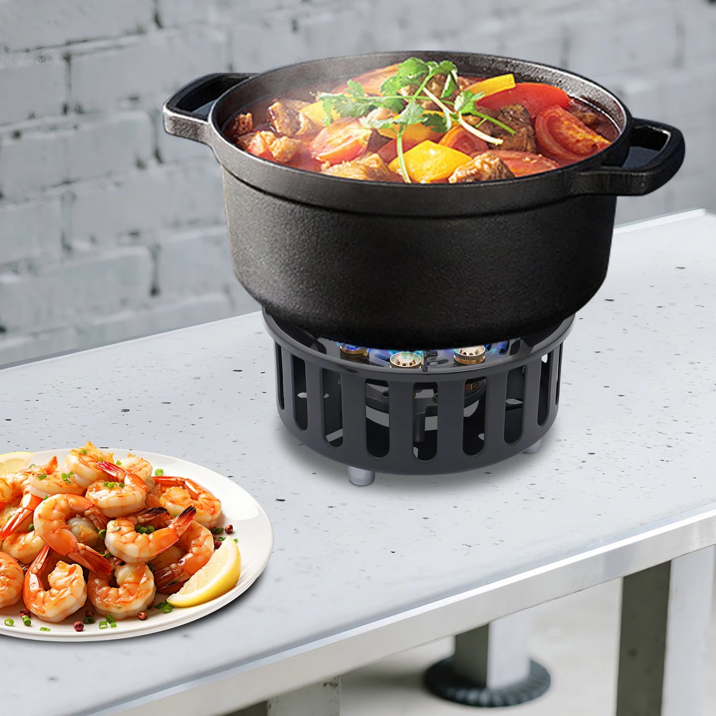 21000W Portable Butane Camping Stove With Adapters For Outdoor Cooking - Arthur's Wellness Emporium