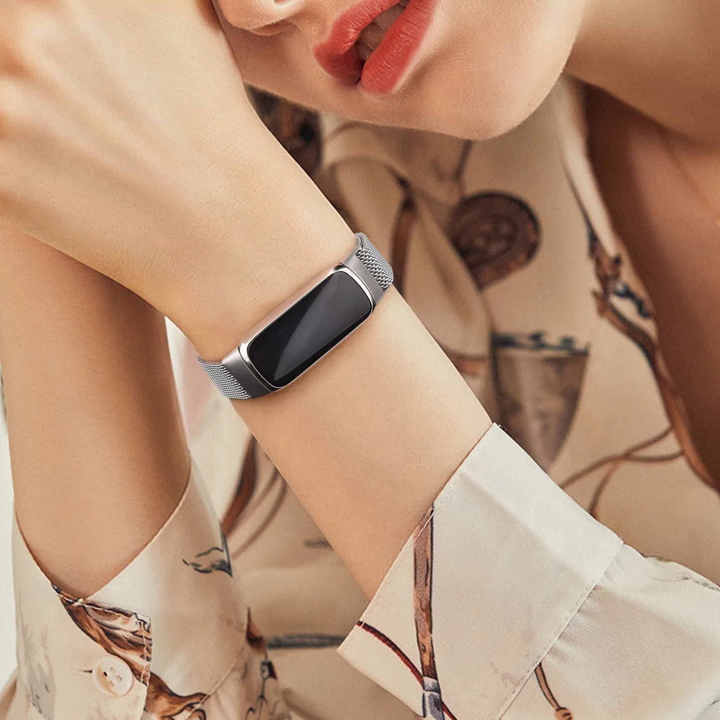 Tobfit Fitbit Luxe Band Sport Strap Metal Magnetic Watchband