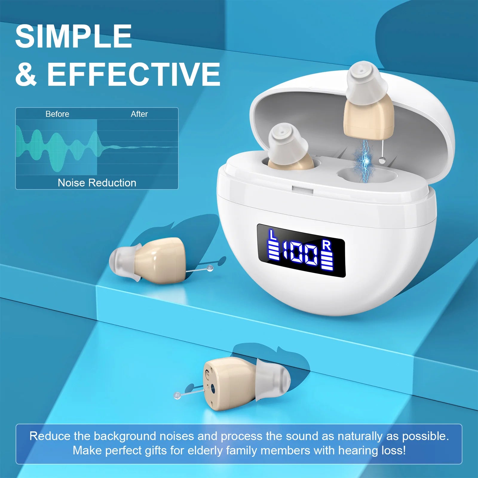 K&FCOPTEE Mini In Ear Hearing Amplifier Rechargeable Hearing Aid - Arthur's Wellness Emporium