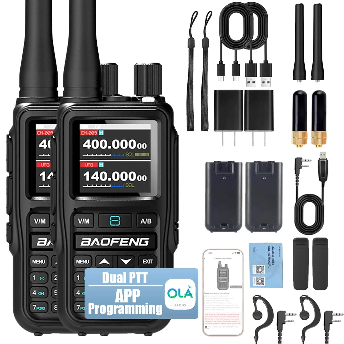 Clorgo Baofeng UV 5R Mini Dual Band Radio 5W Bluetooth NOAA Weather USB C - Arthur's Wellness Emporium
