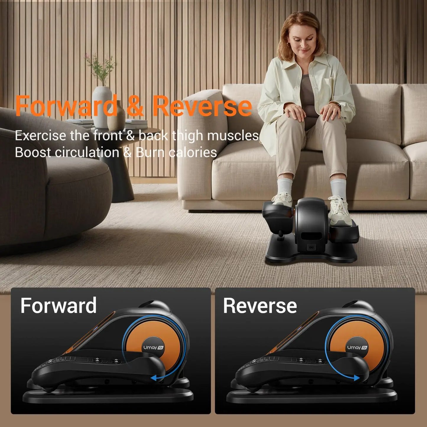 Quiet Portable Under Desk Elliptical For Seniors Exerciser