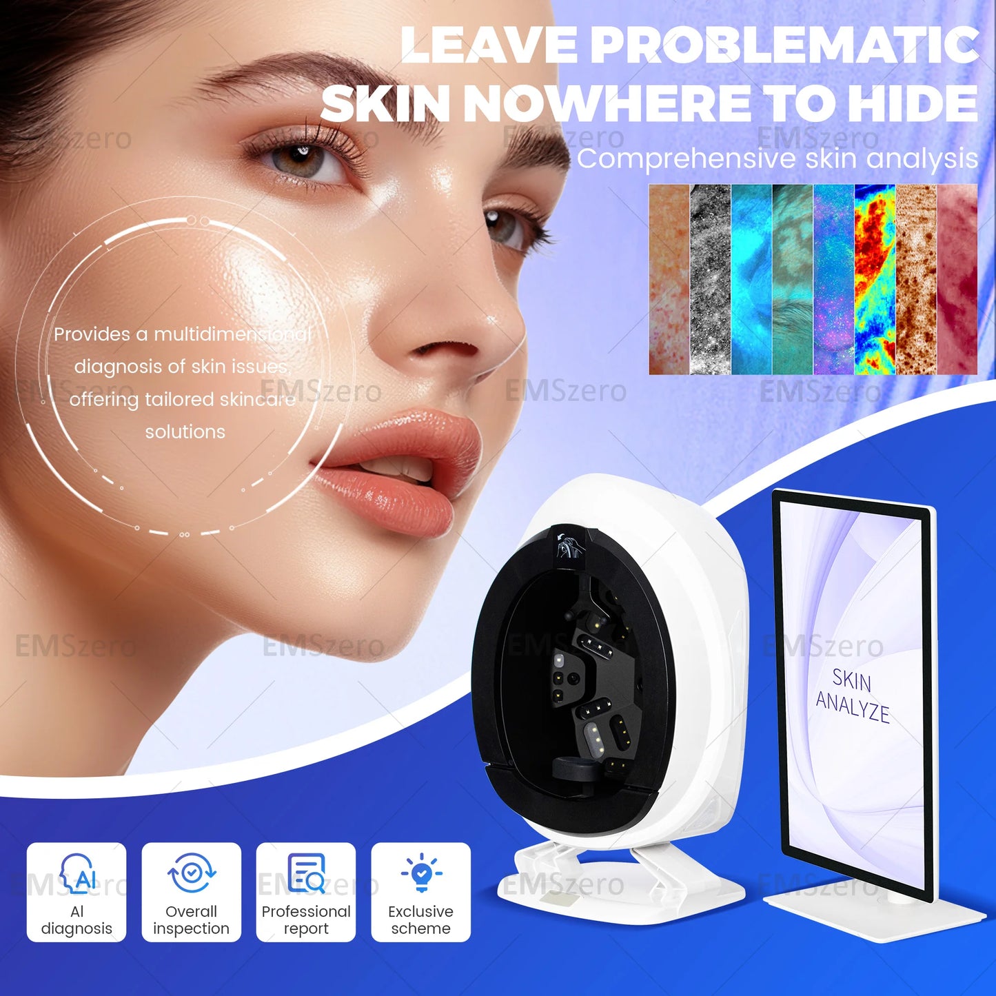 Aisia Q2 Smart AI Skin Analysis Detector 48MP 3 Cameras