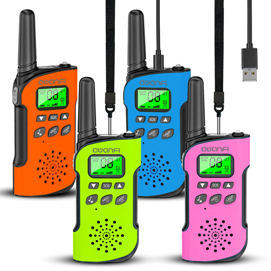 AWANFI 4 Pack Walkie Talkies Long Range 8 Channel USBC - Arthur's Wellness Emporium