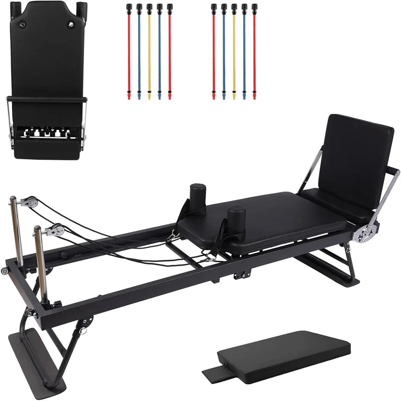 Foldable Pilates Reformer Machine With Jump Board For Home Gym - Arthur's Wellness Emporium