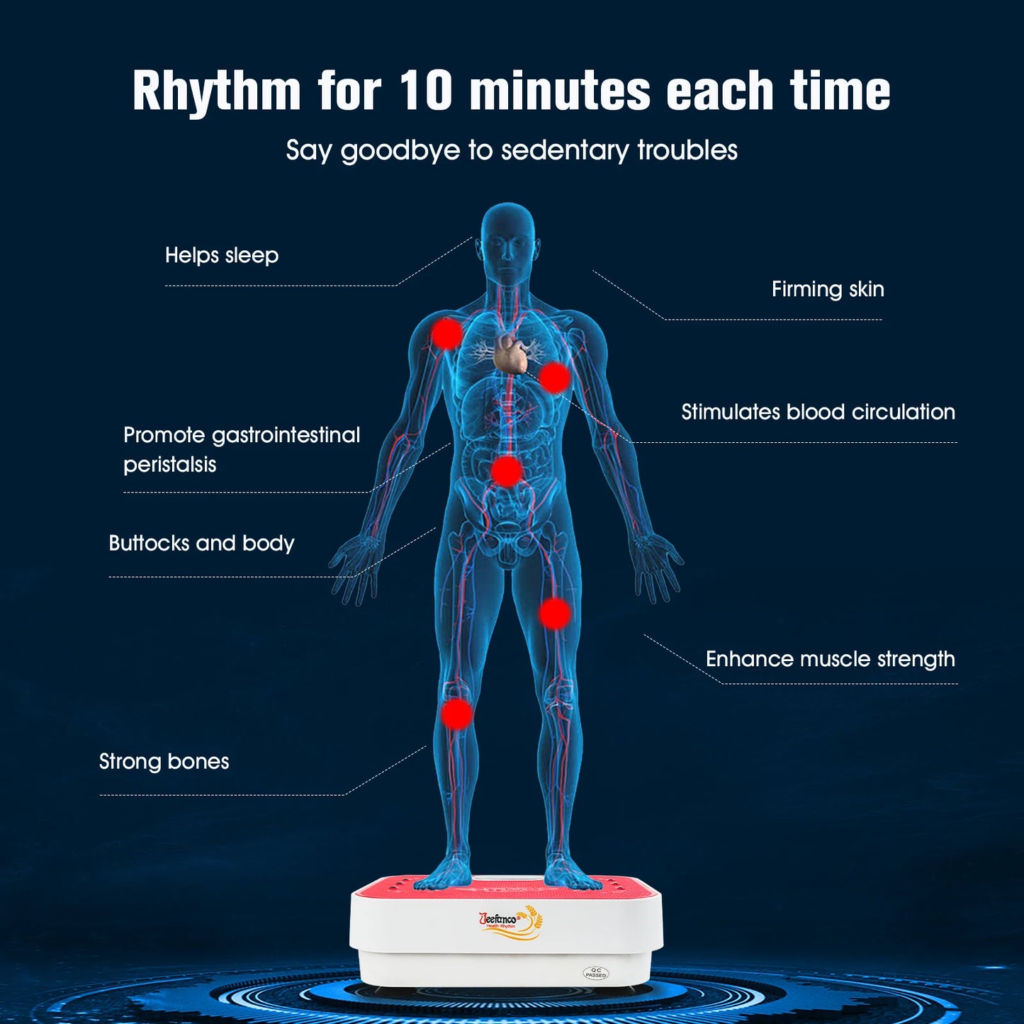 Jeefanco Vertical Vibration Plate Fitness Machine Home Use - Arthur's Wellness Emporium