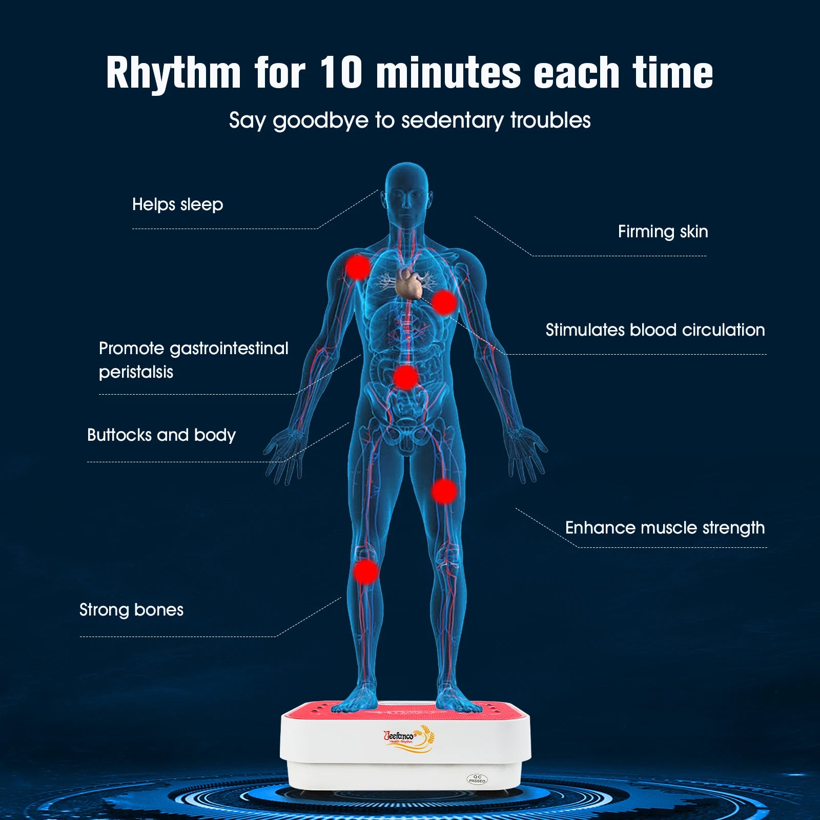 Jeefanco Vertical Vibration Plate Fitness Machine Home Use - Arthur's Wellness Emporium