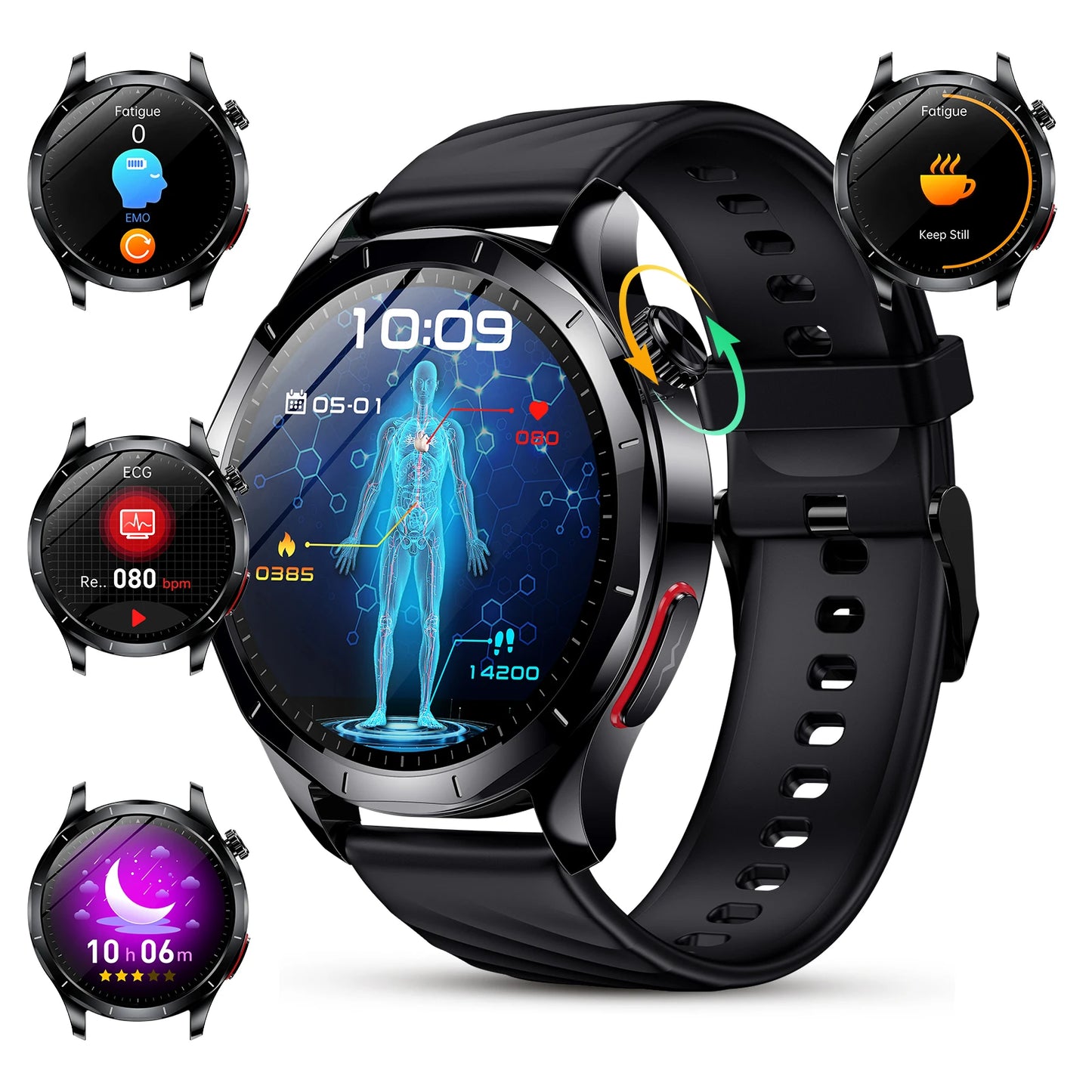 Marsyu Health Measurement Smartwatch Blood Oxygen ECG PPG Blood Pressure - Arthur's Wellness Emporium