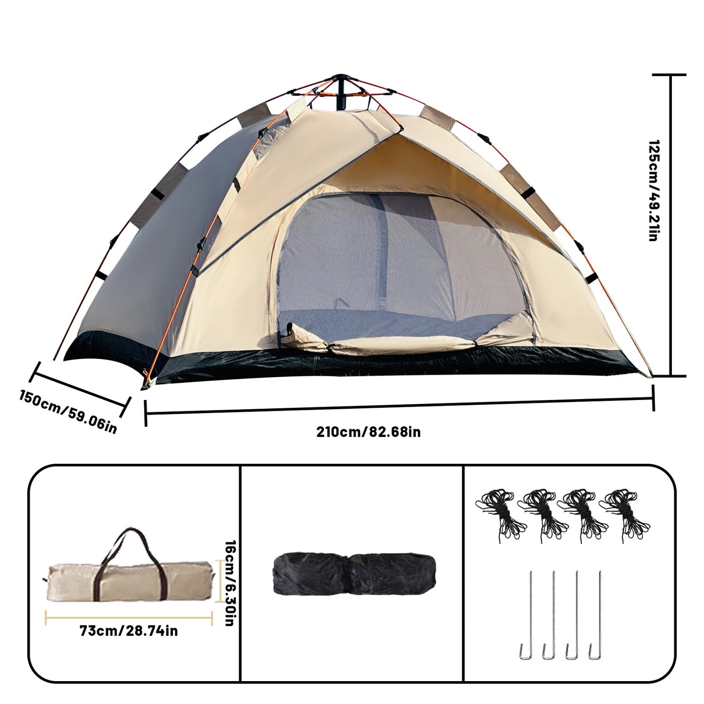 Pakicetus Instant Golden Tent Portable Sun And Rain Shelter - Arthur's Wellness Emporium