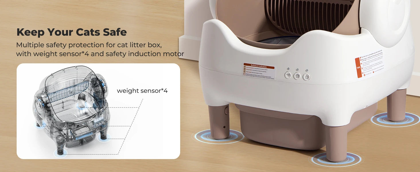 Lunapurr Self Cleaning Cat Litter Box With App Control Open Top - Arthur's Wellness Emporium