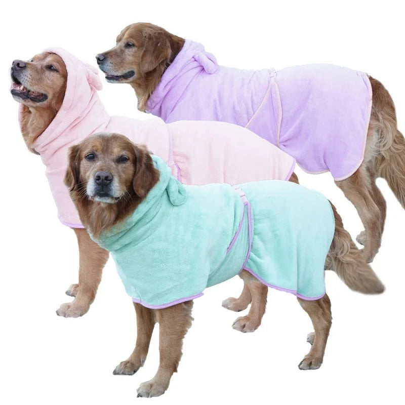 Dog Bathrobe Super Absorbent Microfiber Pet Towel Quick Dry - Arthur's Wellness Emporium