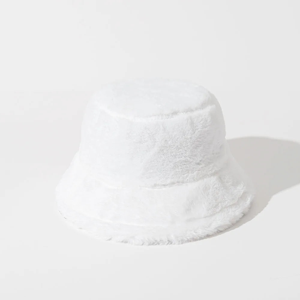 XIADAILACN Leopard Fur Bucket Hat Women Winter Warm Plush