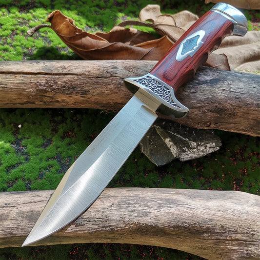 Doom Blade Outdoor Camping Knife Fixed Blade With Wood Handle - Arthur's Wellness Emporium