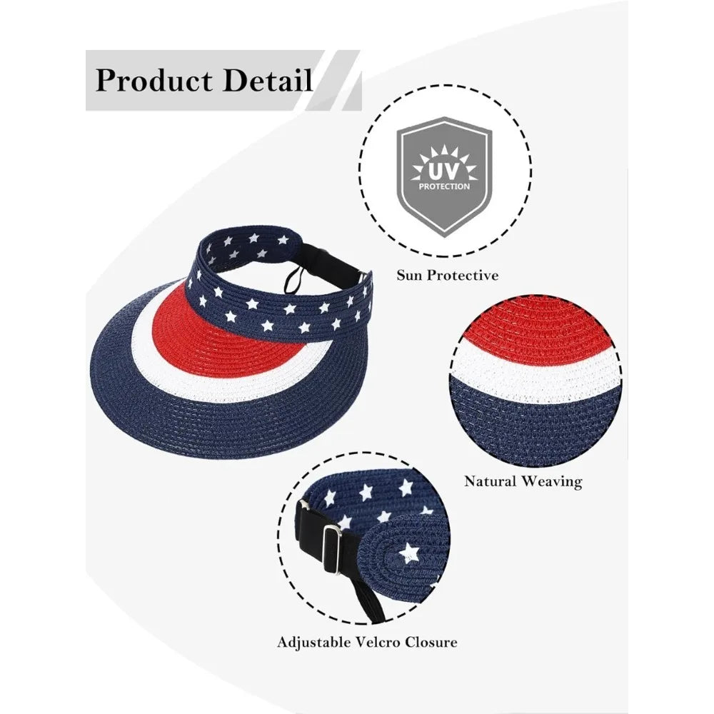 Womens Straw Sun Hat UV Protection Wide Brim Beach Cap - Arthur's Wellness Emporium