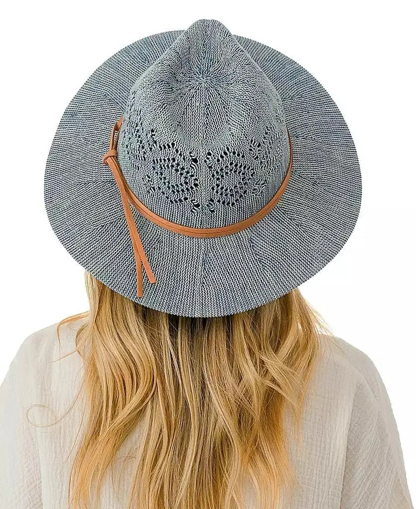 Marcus Adler Packable Panama Hat Faux Trim Unisex Beach - Arthur's Wellness Emporium