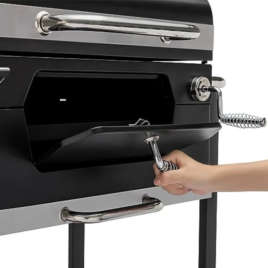 CD1824M Grill Smoker With Handle And Folding Table Outdoors