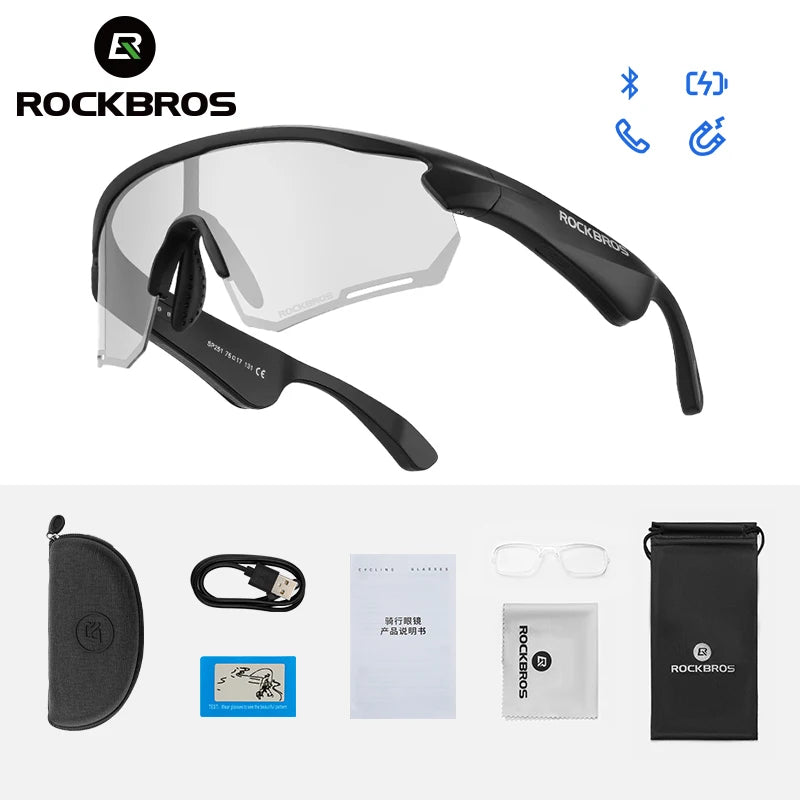 ROCKBROS Bluetooth Cycling Glasses Polarized UV400 Sunglasses