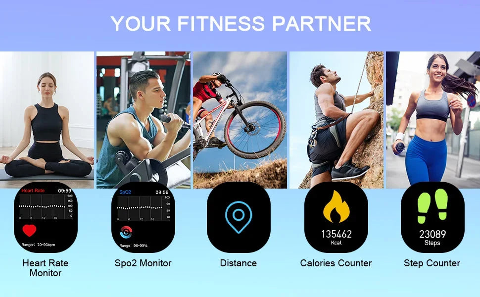 Jxrev Smart Watch Fitness Tracker For Men Women Touch Screen