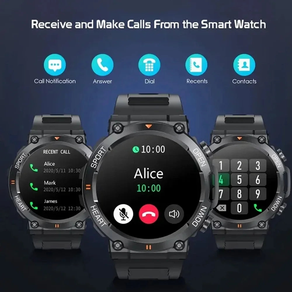Senbono Rugged Military Smart Watch for Men With Heart Rate - Arthur's Wellness Emporium