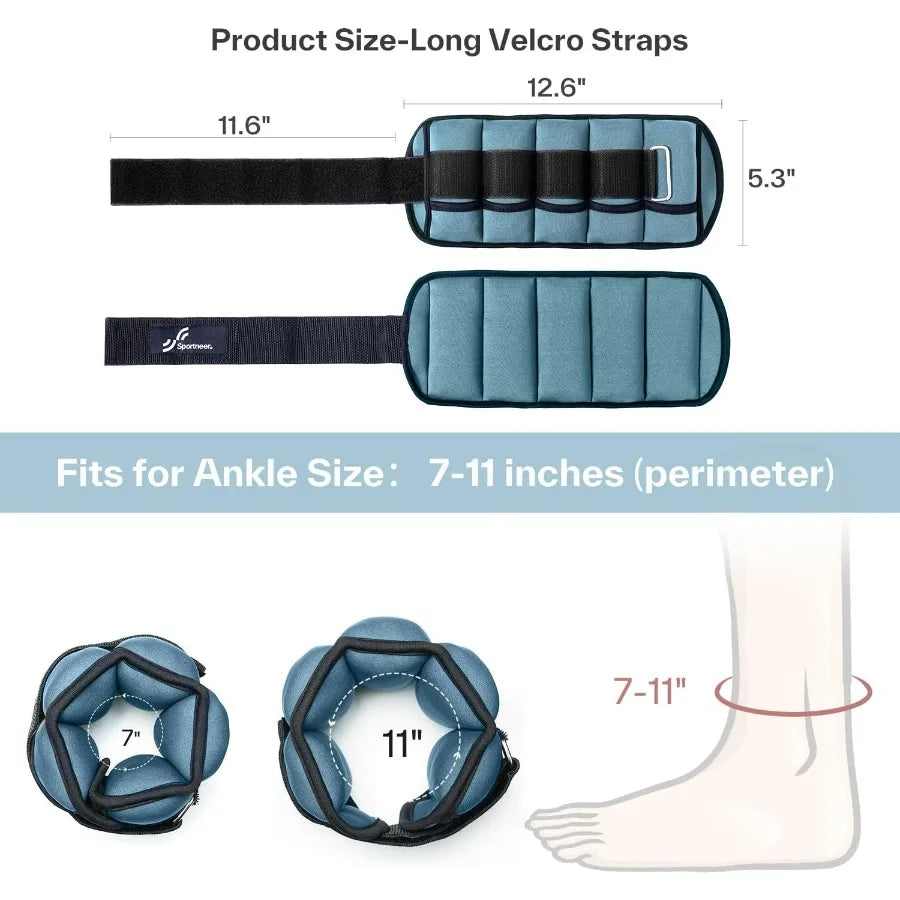 LISM Adjustable Ankle Weights 7 Lb Pair With Secure Straps - Arthur's Wellness Emporium