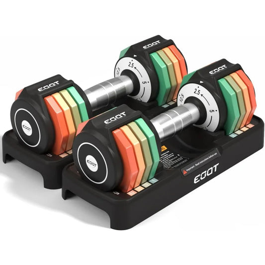 Adjustable Dumbbells Set With Anti-Slip Handle For Strength Training - Arthur's Wellness Emporium