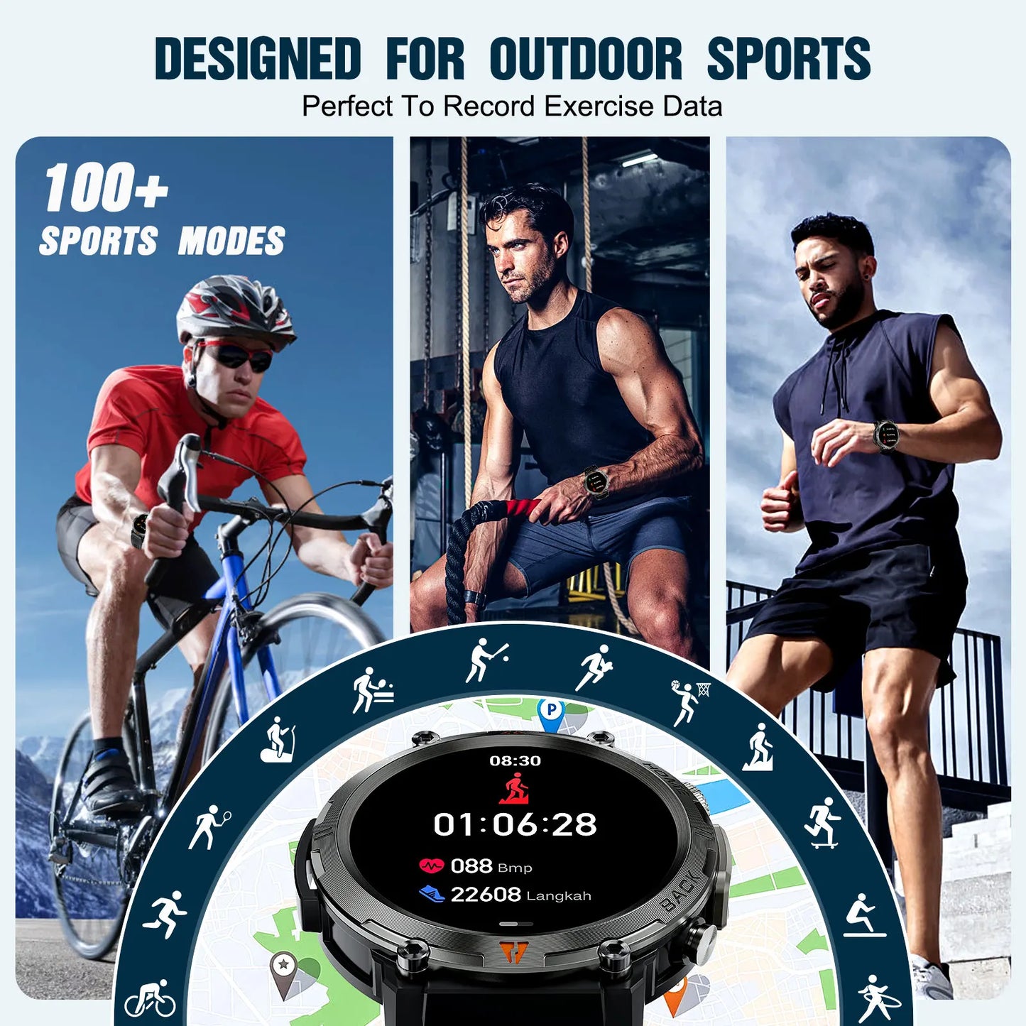 LaNikar KE3 Smart Watch Bluetooth Call Health Monitor Android - Arthur's Wellness Emporium