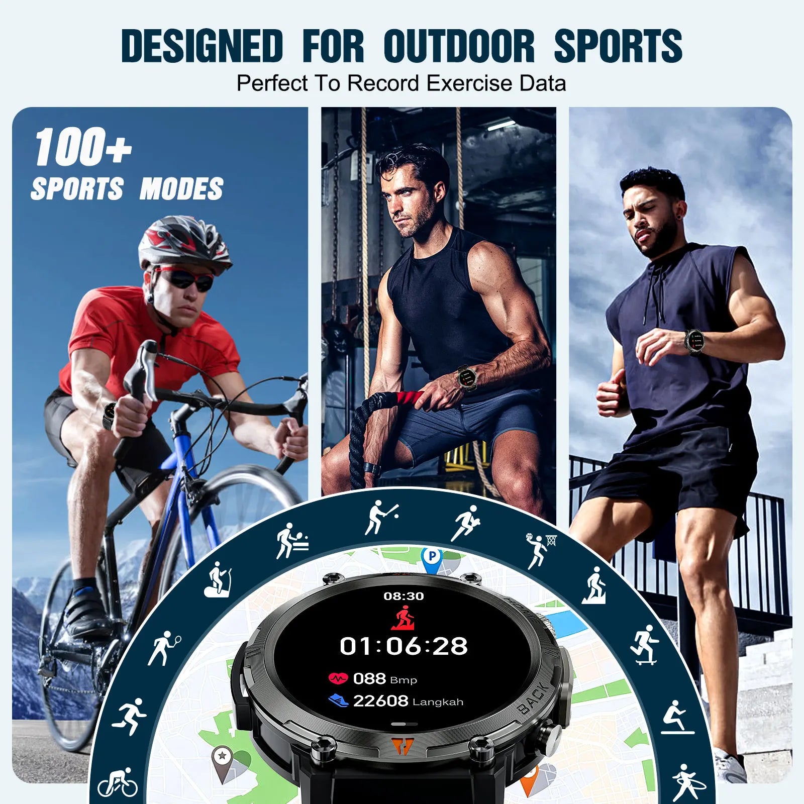LaNikar KE3 Smart Watch Bluetooth Call Health Monitor Android - Arthur's Wellness Emporium