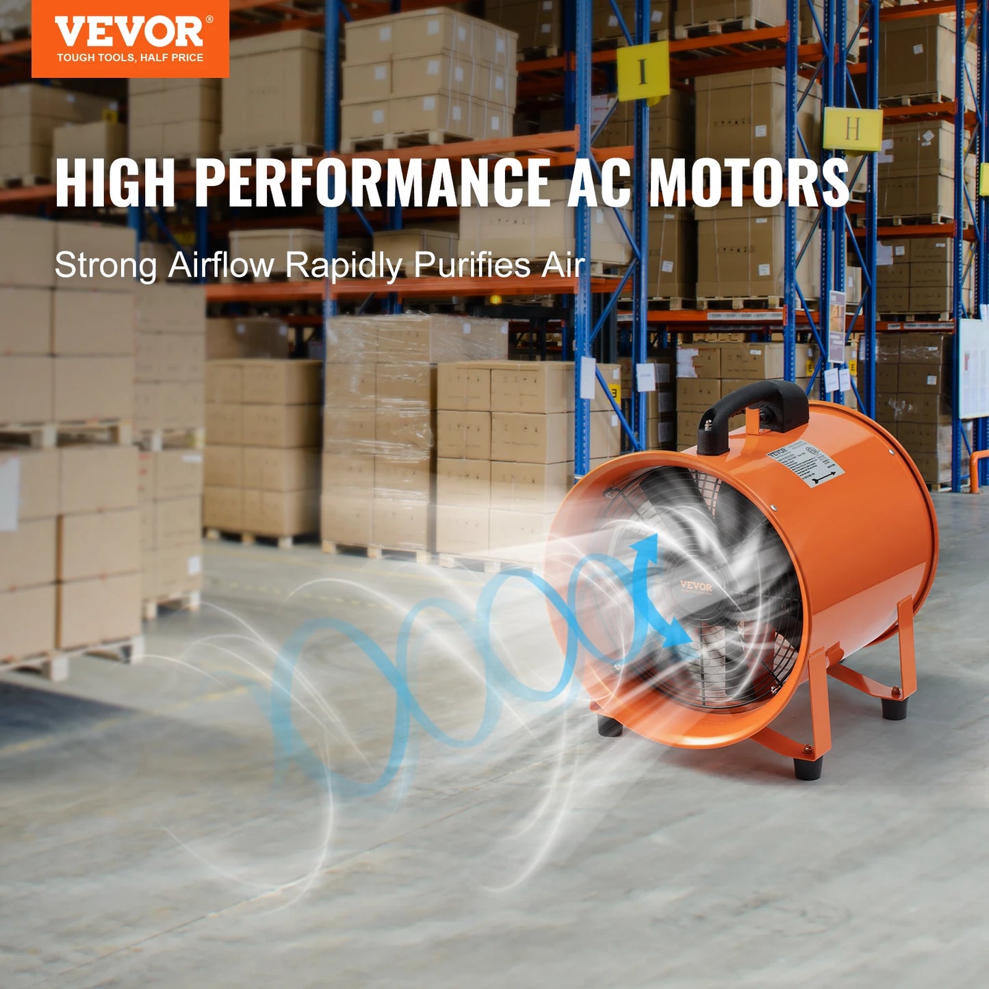 SucceBuy Exhaust Fan Industrial Ventilation Blower With PVC Duct