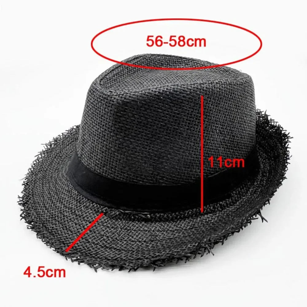 Straw Sun Hat Unisex Wide Brim Beach Fashion Sun Protection