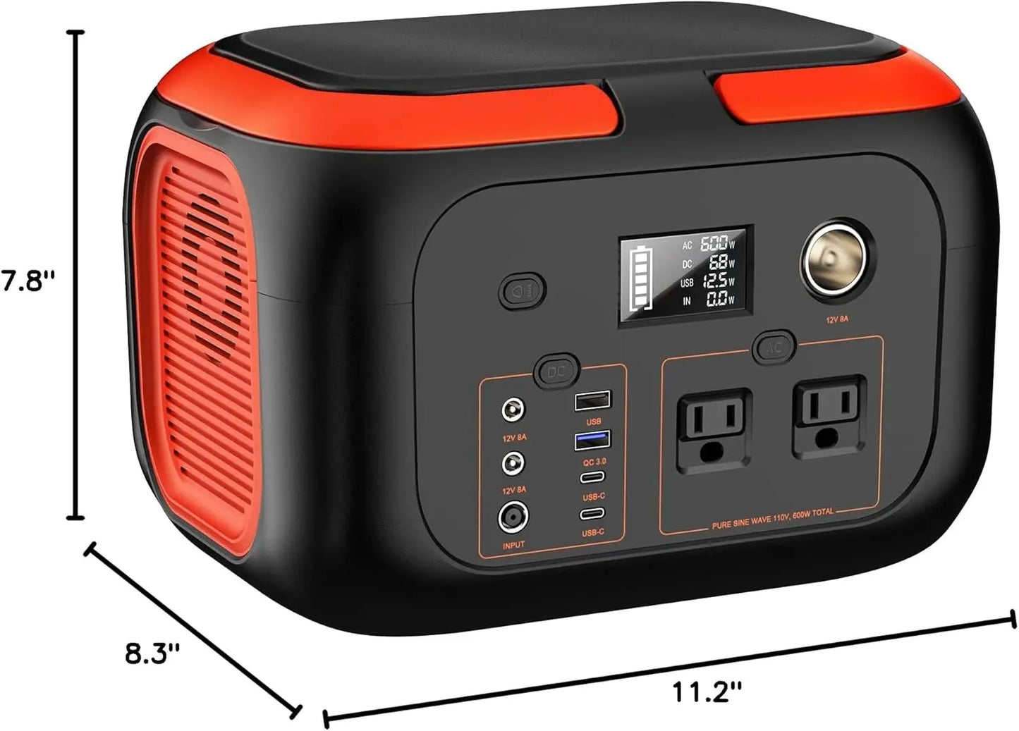 SinKeu 600W Portable Power Station Solar Generator 296Wh For Camping - Arthur's Wellness Emporium