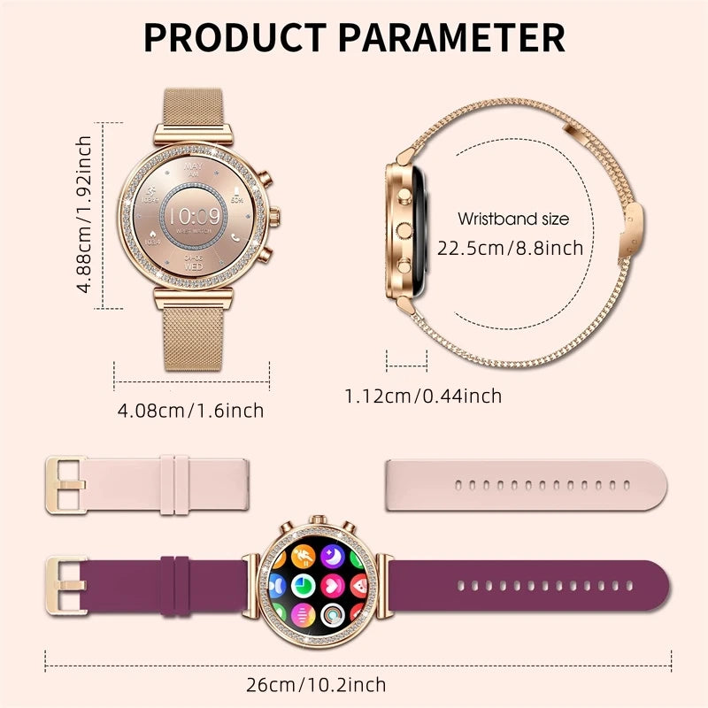INNOFOVO Ladies Smartwatch With Calls And Messages Apple Android Compatible - Arthur's Wellness Emporium