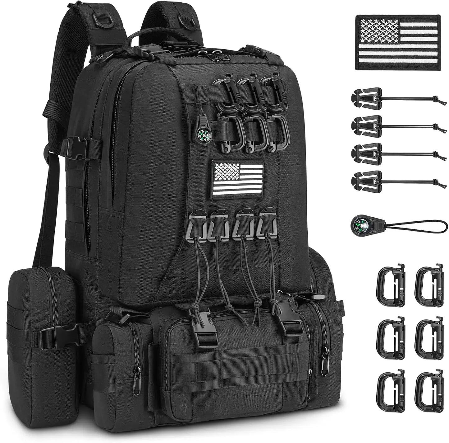 XMSJ Tactical Backpack Rucksack with MOLLE D Ring for Survival Hiking - Arthur's Wellness Emporium